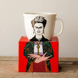Porcelain cup inspired by Frida Kahlo on the box