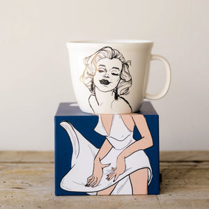 Porcelain cup inspired by Marilyn Monroe on the box