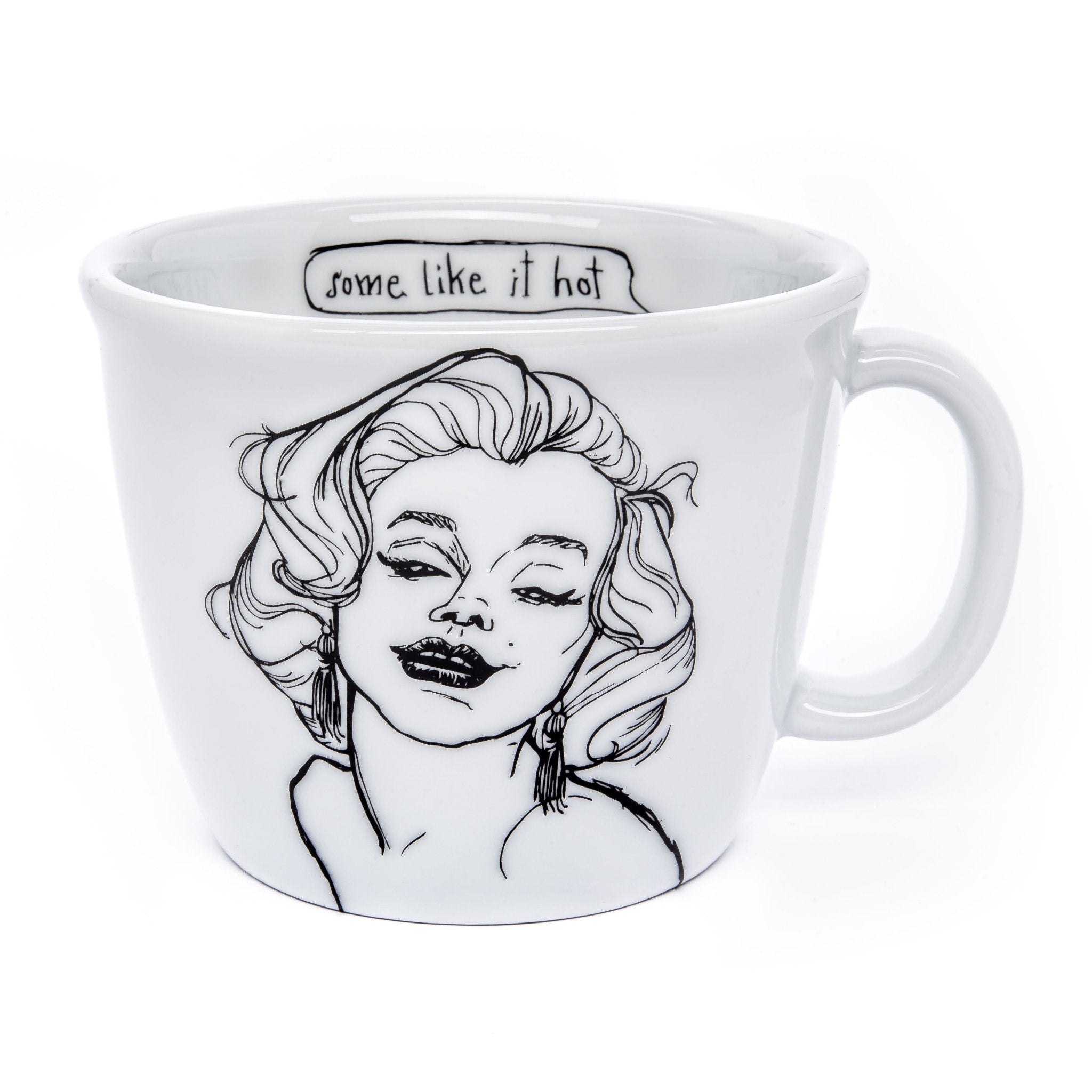 Porcelain cup inspired by Marilyn Monroe