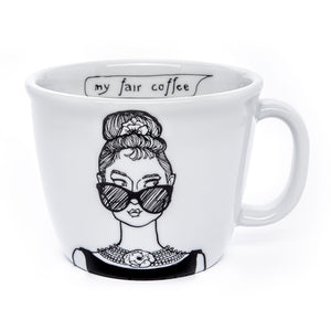 Porcelain cup inspired by Audrey Hepburn