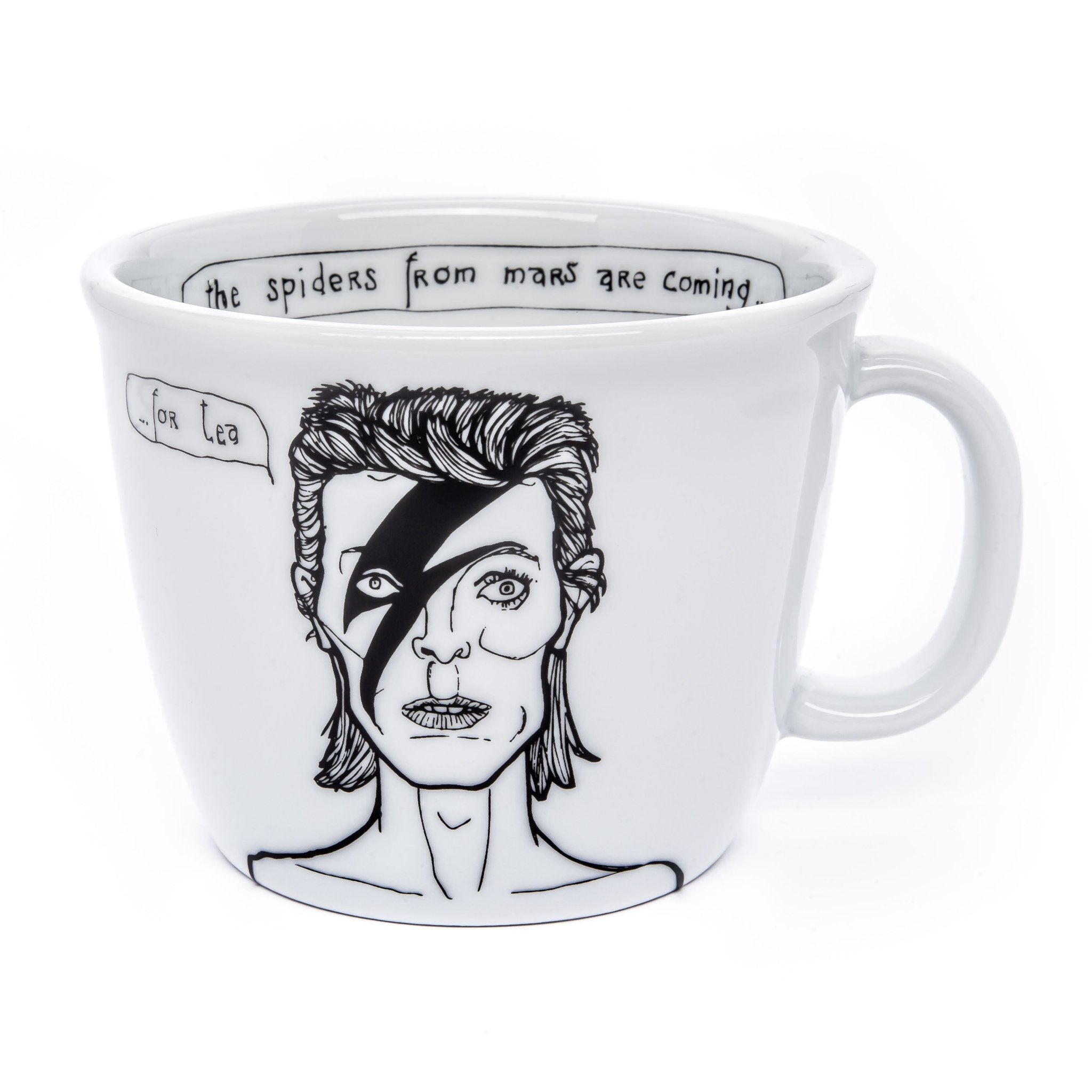Porcelain cup inspired by David Bowie