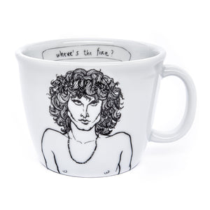 Porcelain cup inspired by Jim Morrison