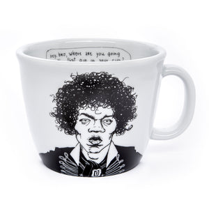Porcelain cup inspired by Jimi Hendrix