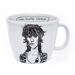 Porcelain cup inspired by Keith Richards