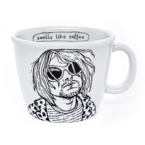 Porcelain cup inspired by Kurt Cobain