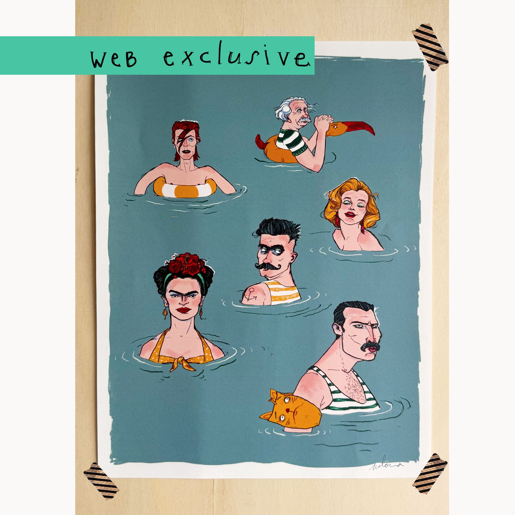 The swimming bunch, print 30x40cm