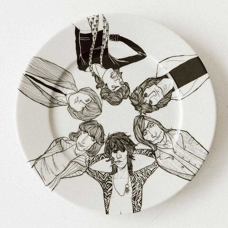 THE STONE ROLLING TROUPE, the dissatisfied ones,   19cm dessert plate - polonapolona