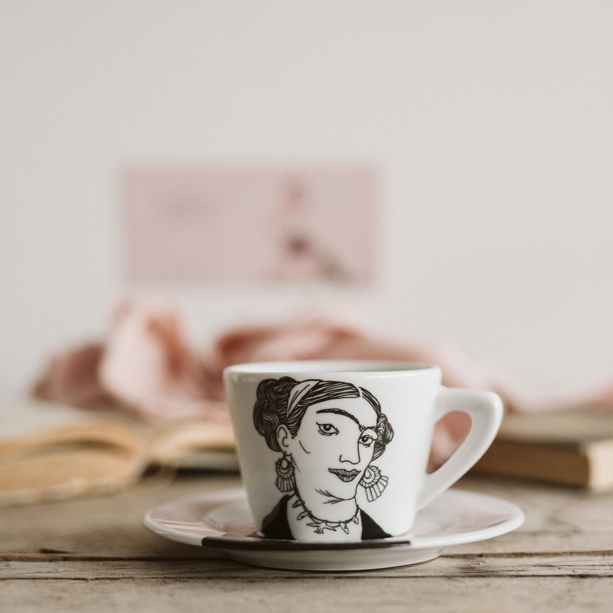 Polonapolona FRIDA 180ml porcelain white cappuccino set of cup and saucer